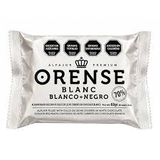 ALFAJOR ORENSE 70% BLANCO+NEGRO 60gr (comprando 3 o mas precio mayorista)